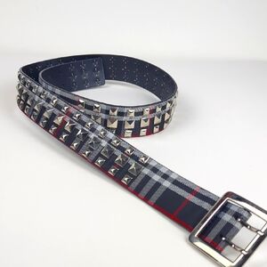 Adult Large Studded Plaid Gothic Streetwear Belt